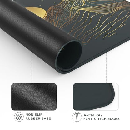 eulps Mouse Pad with Stitched Edge, Multiple Patterns Computer Mouse Pads with Non-Slip Rubber Base, Washable Cloth Mousepad, for Gaming, Laptop, PC (Lunar Peaks) - color: 30Lunar Peaks