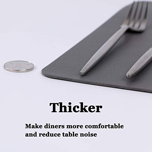 Wipeable Placemats Leather Table Mats Waterproof Heat-Resistant Easy to Clean for Dining Table Set Kitchen Table (2, Grey) - color: Gray, size: set of 2