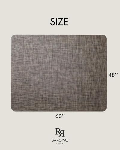 Baroyal Office Chair Mat for Hardwood Floor Under Desk Computer Rolling Chair Mat for Wood/Tile Floor Non-Slip Heavy Duty Desk Rug PVC Plastic Hard Floor Protector 48" x 60" (Dark Walnut) - color: Dark Walnut, size: 48" x 60"