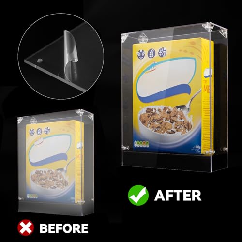 Cereal Box Display Case, 10.6 x 4 x 13.7 Clear Acrylic Display Box Memorabilia Display Case & Storage Sports