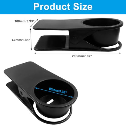 Jiozermi 2Pcs Drinking Cup Holder Clip, Desk Drink Holder Clip Adirondack Chair Cup Holder with Clip Cup Clip Holder for Water Drink Beverage Soda Coffee Cup(Black) - color: 2Pcs Black（Without Side Hole）