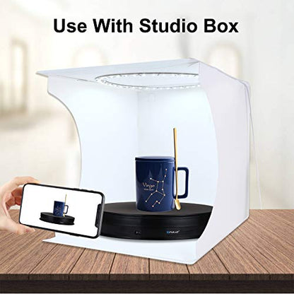 PULUZ 360 Degree Photography Turntable Rotating Display Stand, 11.2in(28cm) Diameter 360 Degree Turntable Display Stand for Photography Video Shooting Props Jewelry, Max Load 44Lb (Black) - size: 11.3inch/Black