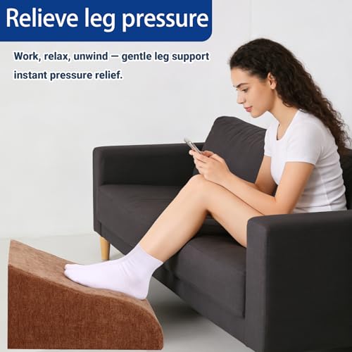 Foot Rest for Under Desk at Work, Ergonomic Under Desk Footrest with Washable Cover for Office, Home & Gaming Leg Elevation Pillow Brown - color: D-brown