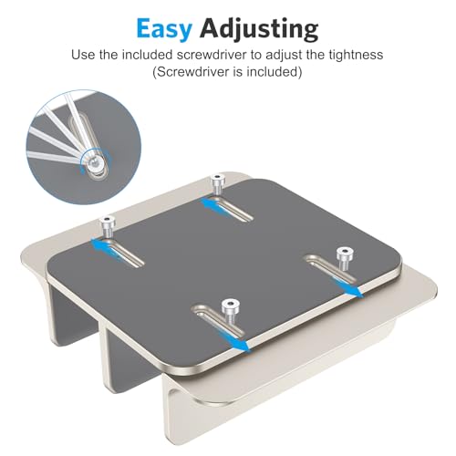 OMOTON Vertical Laptop Stand [Updated Double Version], Desktop Aluminum Mac Book Stand with Adjustable Dock Size, Fits All Mac Book, Surface, Chrome Book and Gaming Laptops (Up to 17.3") (Starlight) - color: Starlight