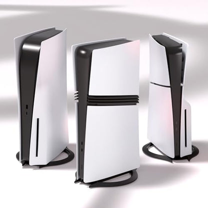 playvital Vertical Stand for ps5/Slim/ps5 Pro Console, Non-Slip Base, Black | Space-Saving,Cooling Improved, Anti-slip pads, Stable Stand, Vertical Mount Base Accessories, for Console Disc & Digital - color: Black