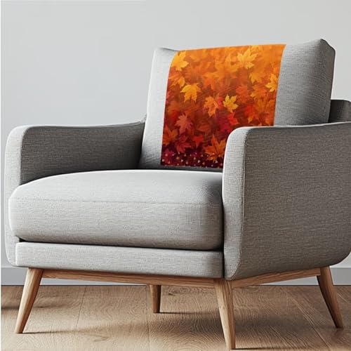 Maple Leaf Sofa Headrest Armrest Cover Set Non Slip Sofa Covers Furniture Slipcovers Soft Breathable Couch Headrest Protector Fade Resistant Print Head Protector Covers - color: Maple Leaf