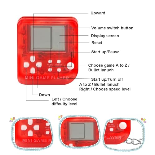 Video Game Party Favors for Kids, Mini Game Keychain Arcade Party Favors Birthday Supplies, Party Supplies for Boys and Girls 6PCS