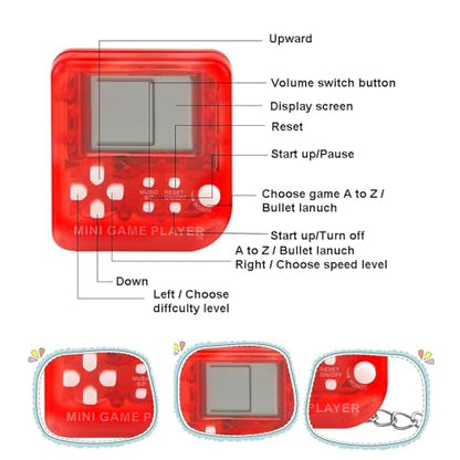 Video Game Party Favors for Kids, Mini Game Keychain Arcade Party Favors Birthday Supplies, Party Supplies for Boys and Girls 6PCS