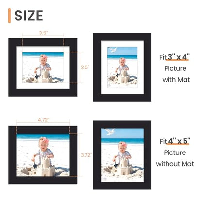upsimples 4x5 Picture Frame, Display Pictures 3x4 with Mat or 4x5 Without, Wall Hanging Photo Frame, Black, 1 Pack - color: Black, size: 4x5