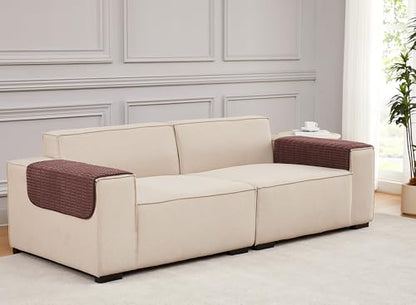 Sofa Armrest Cover Couch Arm Cover Armchair Covers, 2pcs Anti-Slip Couch Arm Protectors Sofa Arm Covers (Reddish Coffee, 18x22x2pcs) - color: Reddish Coffee, size: 18x22 inch (2 pcs)