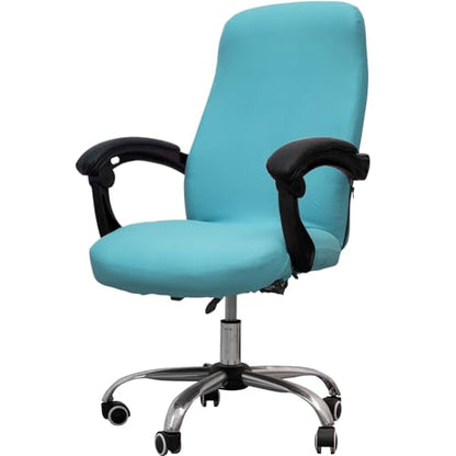 Melaluxe Office Chair Cover - Universal Stretch Desk Chair Cover, Computer Chair Slipcovers (Size: L) - Azure - color: Azure, size: Large Chair Cover
