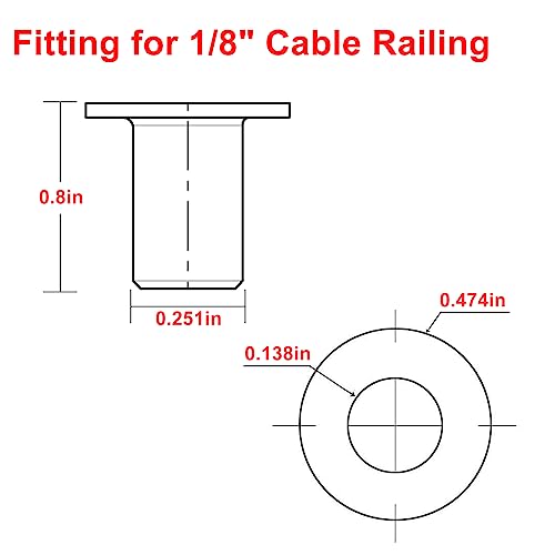 BLIKA 40 Pack Black Stainless Steel Protector Sleeves for 1/8" Deck Cable Railing, for Wood/Composite Posts, T316 Marine Grade, Black Cable Railing Protector Sleeves - color: Black