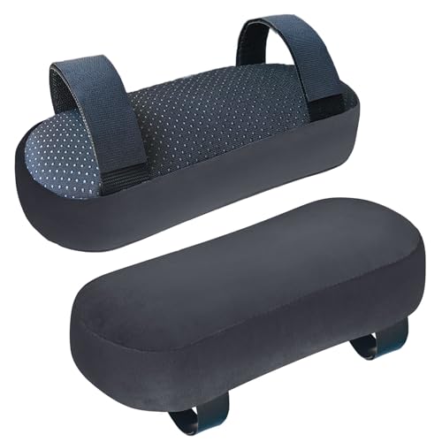 WdFour 2-Pack Non-Slip Armrest Pads for Office & Gaming Chairs - Ergonomic Forearm Support Pillow for Desk, Computer & Wheelchair, Pressure Relief Cushions,Dark Gray - color: Dark Gray