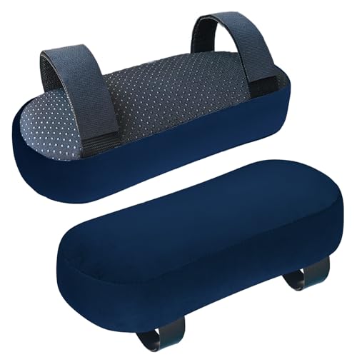 WdFour 2-Pack Non-Slip Armrest Pads for Office & Gaming Chairs - Ergonomic Forearm Support Pillow for Desk, Computer & Wheelchair, Pressure Relief Cushions (Navy Blue) - color: Navy Blue