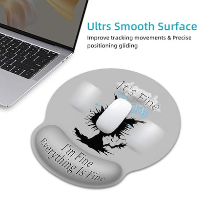 Ergonomic Mouse Pad with Wrist Support,Lightning Black Cat Mouse Pad with Wrist Rest,Relieve Wrist Pain Mousepad Non-Slip Rubber Base,Cute Mouse Pads for Desk,Computers,Laptop,Office,Home,Accessories - color: Lightning Black Cat