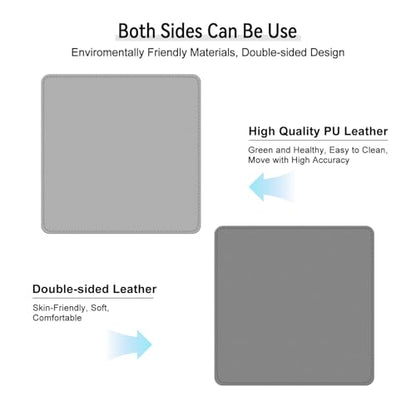 Dual Sided Leather Desk Mat - Waterproof Desk Pad - Ideal for Large Mouse Pad and Desk Mats on Top of Desks (Gray, 11"*8") - color: Gray, size: 11"*8"