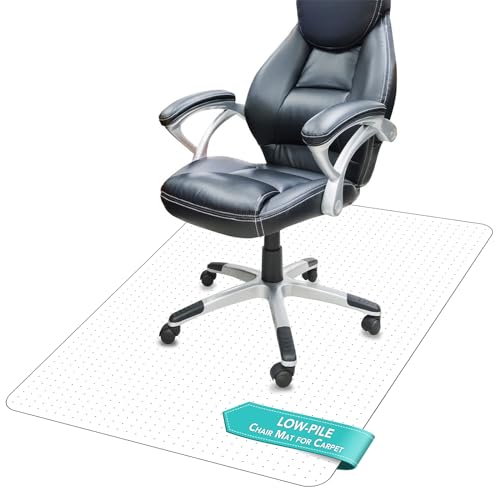 Thickened Chair Mat for Carpet- Low Pile Carpet Protector for Office Computer Desk Chair. Heavy Duty Desk Chair Mat for Carpeted Floors. Clear (Rectangular, 3mm Thick- 48x36) - color: Clear Rectangular
