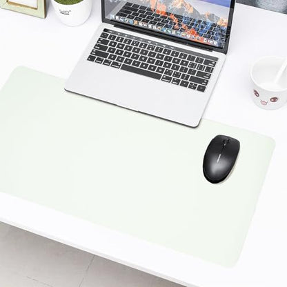 23.6" x 11.8" Non-Slip PU Leather Desk Pad Protector, Waterproof Mouse Pad Mat, Ultra Thin Laptop Writing Desk Blotter for Office and Home - color: Light Green
