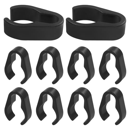 10Pcs Microphone Cable Clip, Durable Plastic Mic Clamps Microphone Stand Cable Holders, Universal Mic Boompole Clips for Setup/Fits 25mm Diameter Poles（25mm） - size: 25mm