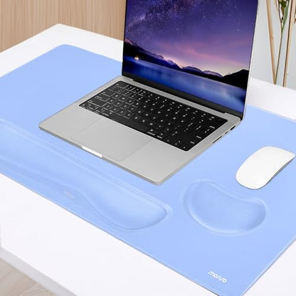 MOSISO Keyboard Mouse Pad Set, Gaming Mouse Pad&Keyboard Wrist Rest&Wrist Rest, Ergonomic Wristrests with Memory Foam Home Office Easy Typing Cushion Non-Slip Mousepad, Air Blue - color: Air Blue