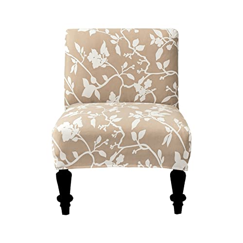 Eco-Ancheng Armless Chair Slipcover Removable Armless Accent Chairs Covers Washable Armless Slipper Chair Slipcover Printed Armless Chair Furniture Protector Covers for Living Dining Room Hotel - color: A19