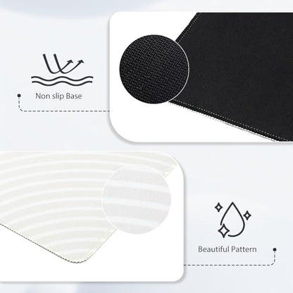 iCasso Big Desk Pad, XXL Extended Gaming Mouse Pad, Large Mouse Pad for Desk Rubber Base Mousepad with Stitched Edges, Keyboard Mouse Mat for Work, Game, Office, Home, Lines - color: Lines