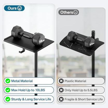 Metal Microphone Stand Tray with Mic Stand Phone Holder - 11.7" x 7.8" Functional Large Mic Stand Tray Shelf for Studio, Concert, Karaoke Clamp on Music Stand Shlef Attachment - size: Metal Large Tray
