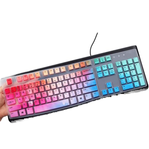 Keyboard Cover for Logitech K120 & MK120 Ergonomic Desktop USB Keyboard Ultra Thin US Layout Protective Skin-Colorful - color: Colorful