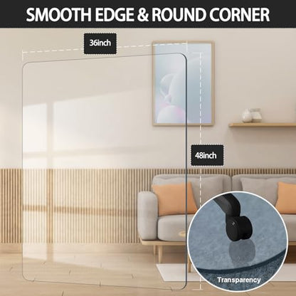 48" x 36" Office Chair Mat for Carpet Heavy Duty Hard Clear Desk Chair Mat Protection Floor Mats Can be Used on Carpet or Hard Floor - size: 36'' x 48'' Rectangle