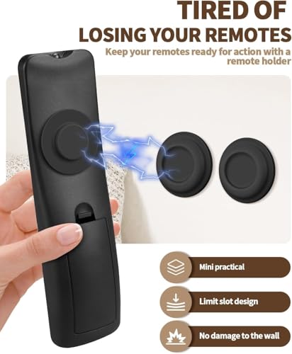 6 Pack Magnetic Remote Control Holder – Upgraded Silicone Magnetic Wall Mount for TV, Fan & Air Conditioner Remotes – Self-Adhesive, No-Drill Remote Control Holder Wall Mount (Circle Grey) - color: Circle Grey
