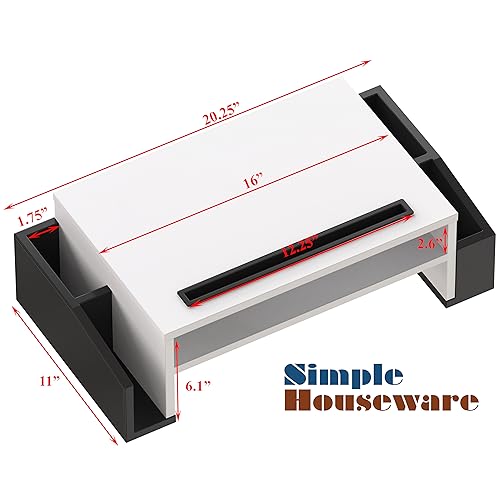 Simple Houseware Desk Monitor Stand Riser with Adjustable Organizer Tray, Dual Tone - Black / White - color: Panda