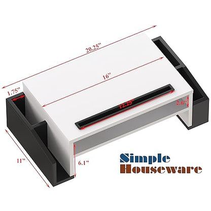 Simple Houseware Desk Monitor Stand Riser with Adjustable Organizer Tray, Dual Tone - Black / White - color: Panda