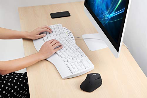Perixx PERIBOARD-512W Periboard-512 Ergonomic Split Keyboard - Natural Ergonomic Design - White - Bulky Size 19.09"X9.29"X1.73", US English Layout - color: White