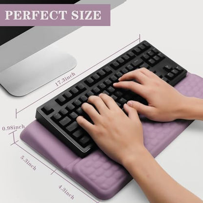 Computer Keyboard Stand Pad with Wrist Rest, Ergonomic Comfy Tilted Keyboard Stand Riser Holder Pad for Office Home (Purple) - color: Purple