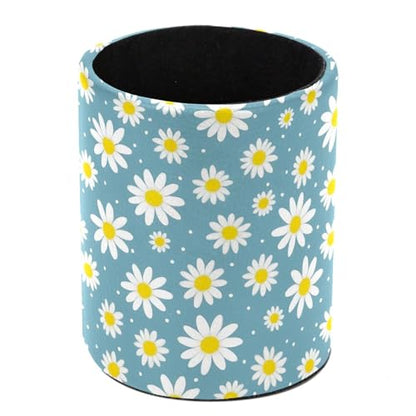 Daisy Flowers Pen Holder Pencil Organizer for Desk, 3.1” x 3.1” x 3.9” Pencil Cup Office Supplies, Large Capacity Cute Pen and Makeup Brush Holder for Home, School, Desktop - color: Daisy Flowers