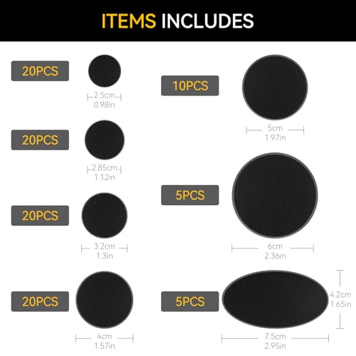 100PCS Mix Black Miniature Bases with 7 Different Sizes, Model Base Wargame Accessories for Gaming Miniatures or Wargames Table Top Games - color: 7 Sizes Mix-100pcs-black