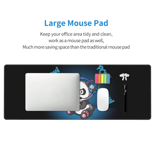 Cute Cartoon Panda Mouse Pad Large Gaming Mousepad Non-Slip Rubber Base Keyboard Mouse Mat for Laptop Keyboard Desktop 31.5 x 11.8 inch - color: Cute Cartoon Panda