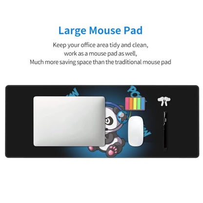 Cute Cartoon Panda Mouse Pad Large Gaming Mousepad Non-Slip Rubber Base Keyboard Mouse Mat for Laptop Keyboard Desktop 31.5 x 11.8 inch - color: Cute Cartoon Panda