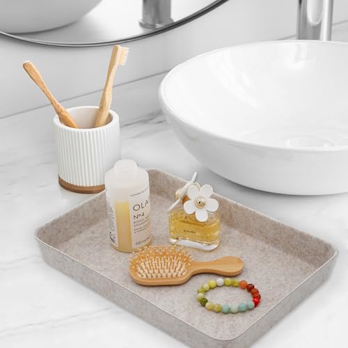 Welaxy 2pc Letter Size Felt File Folder Holder Oatmeal Document Paper Tray - color: Oatmeal