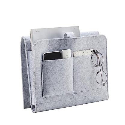 YOUDENOVA Bedside Caddy, Bedside Organizer for Dorm Room, Bunk Bed, Light Grey - color: Light Grey