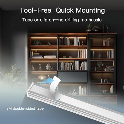 V4light Under Cabinet LED Lighting Bars, 6-Pack, Plug-in, Smart | Ultra-slim aluminum, App & Alexa control, 2700K–6500K dimmable, linkable for closet, shelf, kitchen & display cabinet