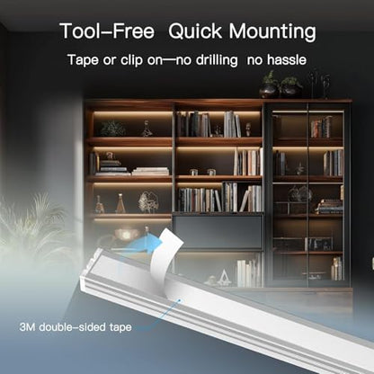 V4light Under Cabinet LED Lighting Bars, 6-Pack, Plug-in, Smart | Ultra-slim aluminum, App & Alexa control, 2700K–6500K dimmable, linkable for closet, shelf, kitchen & display cabinet