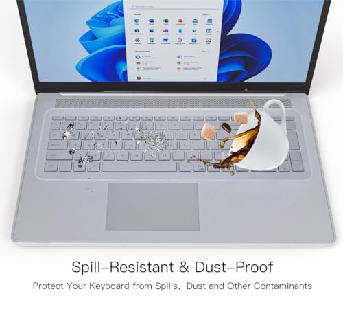 Universal Keyboard Cover Skin for 17" 17.3" inch Laptop Notebook Keyboards Ultra Thin Silicone Waterproof Dustproof Keyboard Cover Skin Protector, Clear (17"-17.3" Universal Laptop Keyboard Covers) - size: 17"-17.3"