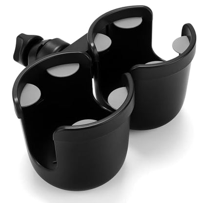 Accmor Stroller Cup Holder, Universal Cup Holder for Uppababy Nuna Doona Strollers, Bottle Drinks Holder for Wheelchair, Walker, Bike, Scooter - style: Double Cup Holder