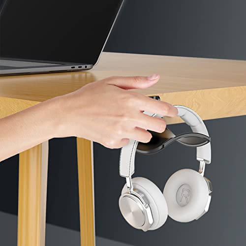 2-Pack Never Fall Headphone Hooks Hanger Wall Mount, Headset Holder Stand for Universal Gaming Headset Airpods Max Sony Bose Beats, Strong Adhesive by Screws - color: Black L(2 Pack)