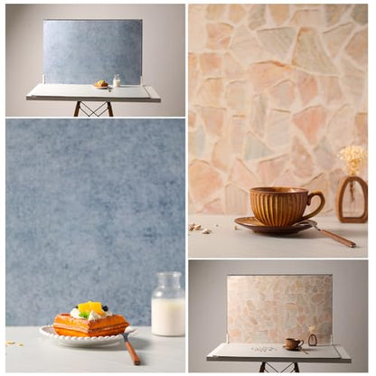 23x35 in Photo Backdrop Boards, 10Pcs 20 Patterns Double-Sided Product Photography Backdrops, Flat Lay Background for Food, Jewelry, Cosmetics & Content Creation, Tabletop Shooting Kit, MDAOCRY