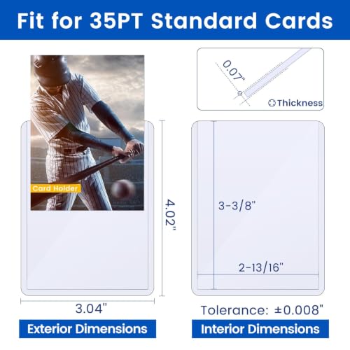 2000 Card Sleeves Hard Plastic, Sooez Premium 35PT 3"X4" Baseball Card Protectors Hard Plastic Card Holder, Trading Sports Football Game Cards(1000 Hard Sleeve + 1000 Penny Sleeve) - size: 1000 Hard Sleeves + 1000 Penny Sleeves