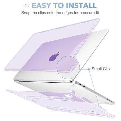 May Chen for MacBook Neo 13 inch Liquid Retina Display ((2026 Release A3404), Slim & Lightweight Protective Case with Screen Protector&Keyboard Cover&Dust Plug, Crystal Purple - color: Crystal Purple