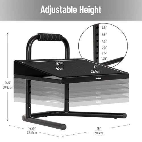 Mind Reader Foot Rest, Under Desk at Work, Ergonomic, Height Adjustable, Office, Metal, Black - size: Metal Foot Rest