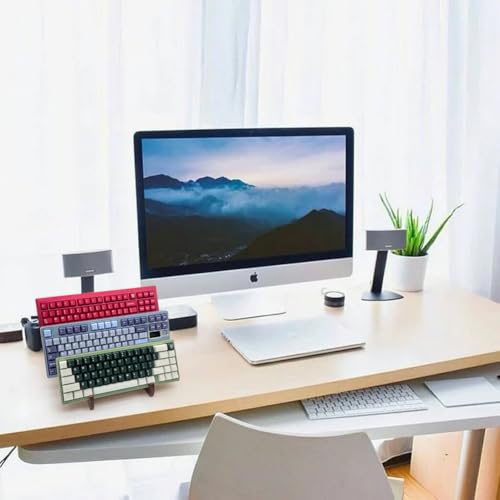 Keyboard Display Stand, Wooden Mechanical Keyboard Holder, 3 Tiers Wooden Storage Stand for Three Keyboards, Keyboard Stand for Desktop Storage Decor